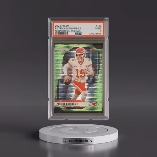 2024 Panini Prizm #138 Patrick Mahomes II - Neon Green Pulsar (PSA 9 MINT)