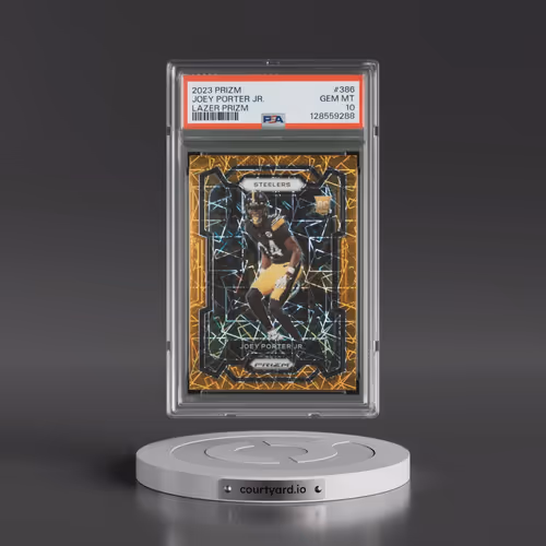 2023 Panini Prizm #386 Joey Porter Jr. - Lazer Prizm (PSA 10 GEM MINT)