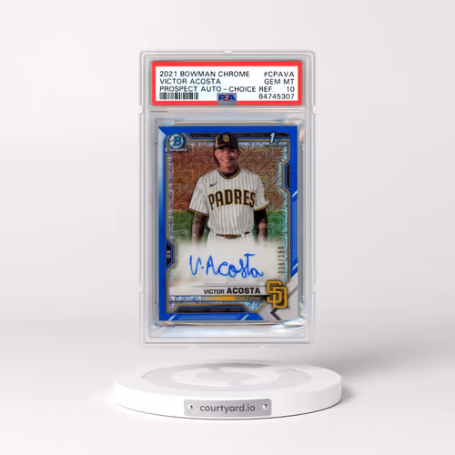 2021 Bowman Chrome Prospect Autographs #CPAVA Victor Acosta - Choice Refractor (PSA 10 GEM MINT)