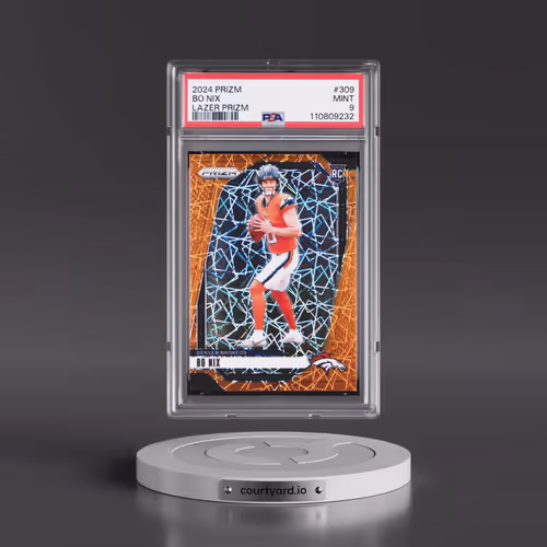 2024 Panini Prizm #309 Bo Nix - Lazer Prizm (PSA 9 MINT)