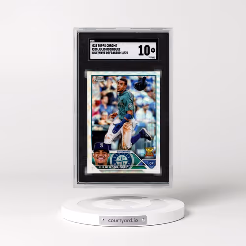 2023 Topps Chrome #200 Julio Rodriguez - Blue Wave Ref. (SGC 10 GEM MINT)