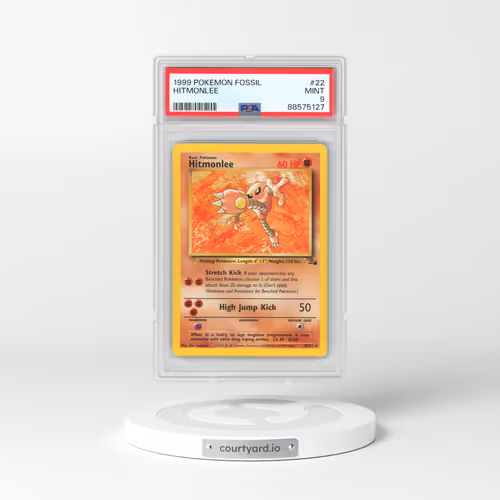 1999 Pokémon Fossil #22 Hitmonlee (PSA 9 MINT)
