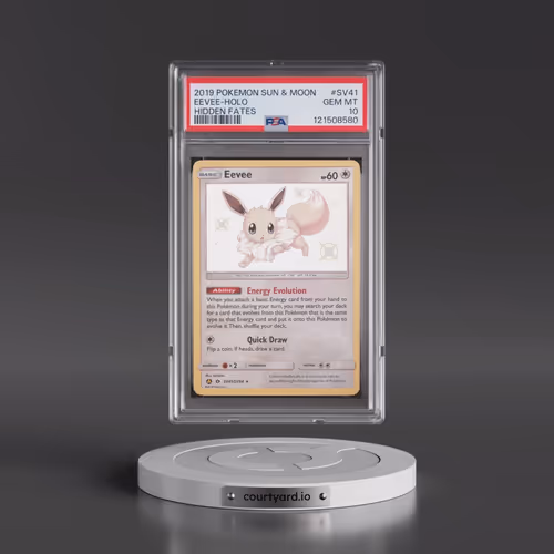 2019 Pokémon Sun & Moon Hidden Fates #SV41 Eevee - Holo (PSA 10 GEM MINT)
