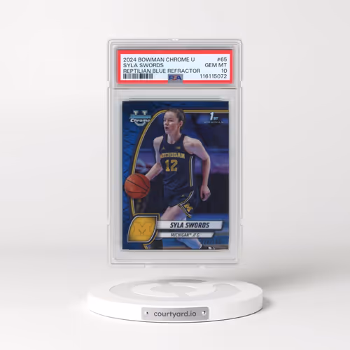 2024 Bowman Chrome University #65 Syla Swords - Reptilian Blue Refractor (PSA 10 GEM MINT)