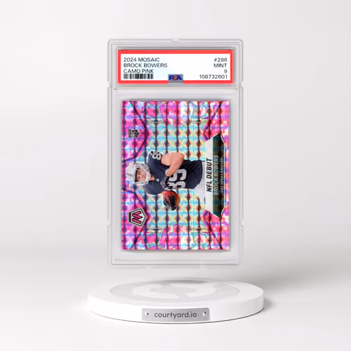 2024 Panini Mosaic #286 Brock Bowers - Camo Pink (PSA 9 MINT)