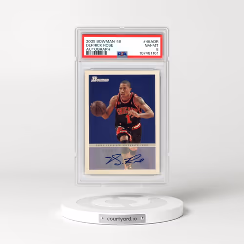 2009 Bowman '48 Autograph #48ADR Derrick Rose (PSA 8 NM-MT)