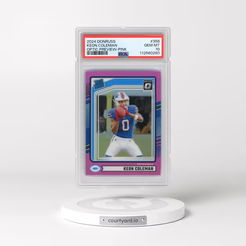 2024 Panini Donruss #358 Keon Coleman - Optic Preview-Pink (PSA 10 GEM MINT)