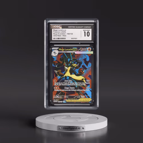 2025 Pokémon Meg EN-Mega Evolution #160 Mega Lucario EX - Holo Ultra Rare (CGC 10 GEM MINT)