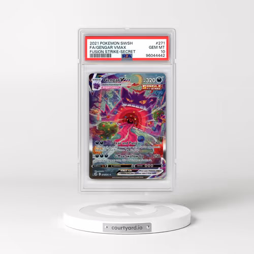 2021 Pokémon Sword & Shield Fusion Strike #271 Gengar Vmax - Full Art Secret (PSA 10 GEM MINT)