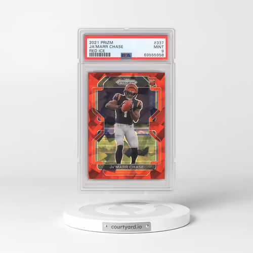 2021 Panini Prizm #337 JA'Marr Chase - Red Ice (PSA 9 MINT)