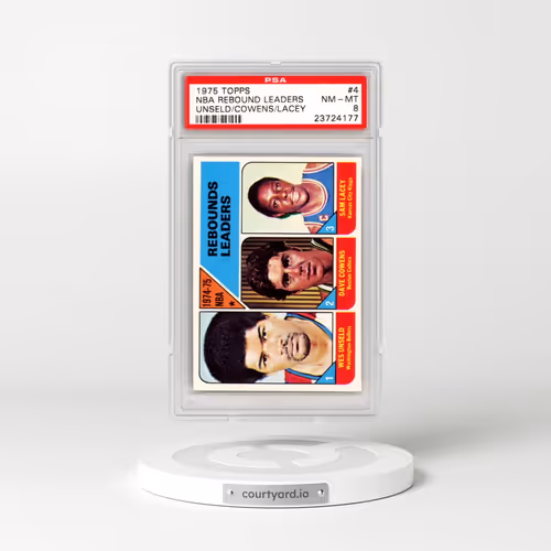 1975 Topps #4 NBA Rebound Leaders - Unseld/Cowens/Lacey (PSA 8 NM-MT)