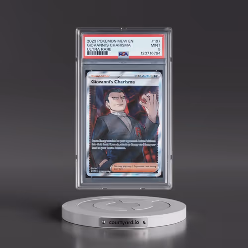 2023 Pokémon Mew EN-151 #197 Giovanni's Charisma - Ultra Rare (PSA 9 MINT)