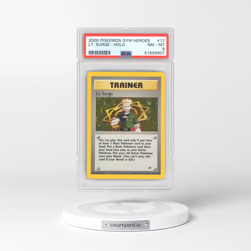 2000 Gym Heroes #17 Lt. Surge - Holo (PSA 8 NM-MT)