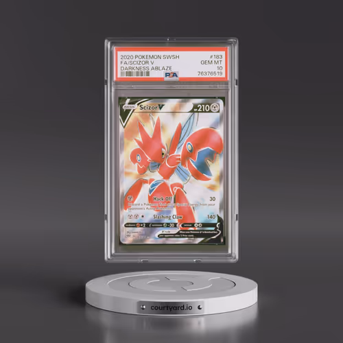 2020 Pokémon Sword & Shield Darkness Ablaze #183 Scizor V - Holo Full Art (PSA 10 GEM MINT)