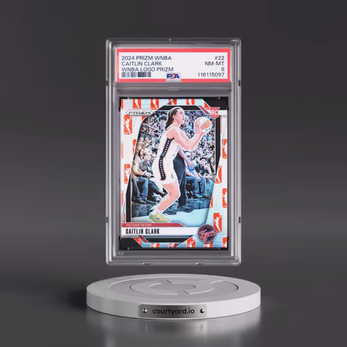 2024 Panini Prizm WNBA #22 Caitlin Clark - WNBA Logo Prizm (PSA 8 NM-MT)