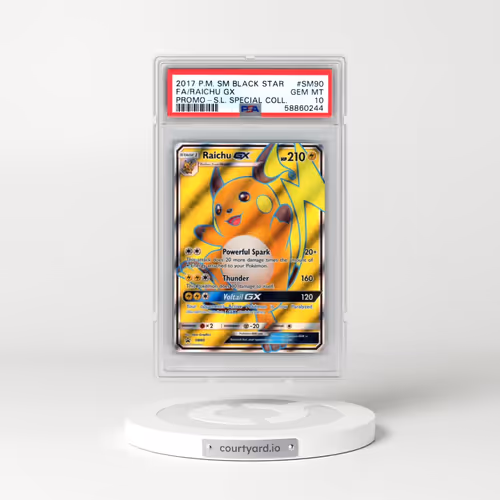 2017 Pokémon SM Black Star Promo #SM90 Raichu GX - Holo Full Art Shining Legends Special Collection (PSA 10 GEM MINT)
