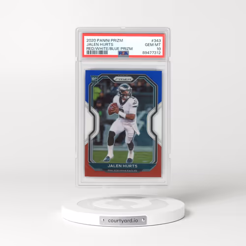 2020 Panini Prizm #343 Jalen Hurts - Red/White/Blue Prizm (PSA 10 GEM MINT)