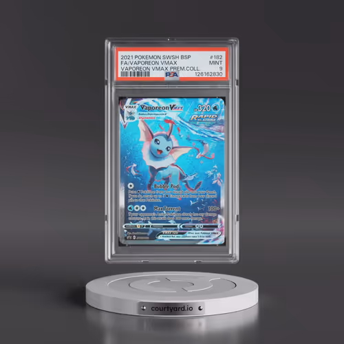2021 Pokémon Swsh Black Star Promo #182 Vaporeon Vmax - Full Art Vaporeon Vmax Premium Collection (P