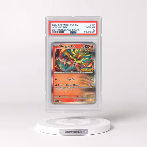 2024 Pokémon Svp EN-SV Black Star Promo #151 Gouging Fire - Surging Sparks Prerelease-Staff (PSA 10