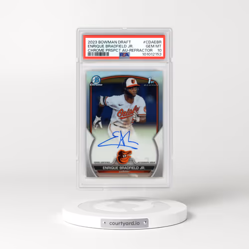 2023 Bowman Draft Chrome Prospect Autograph #CDAEBR Enrique Bradfield Jr. - Refractor (PSA 10 GEM MI