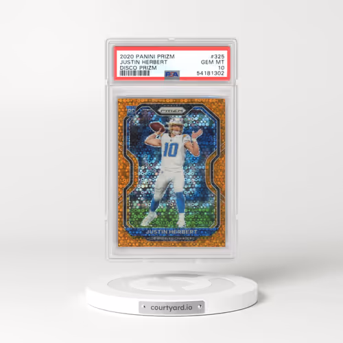 2020 Panini Prizm #325 Justin Herbert - Disco Prizm (PSA 10 GEM MINT)