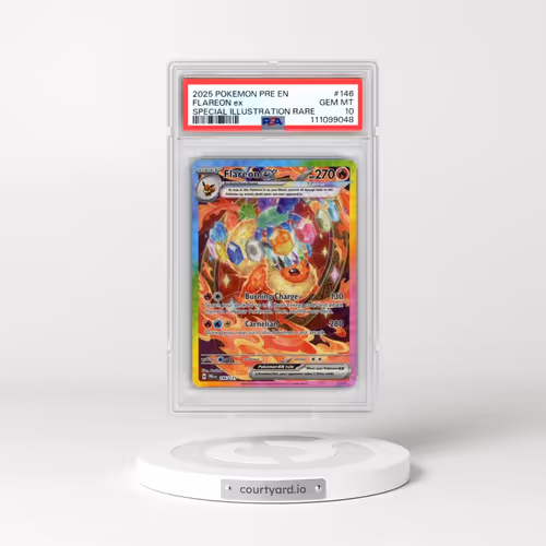 2025 Pokémon Pre EN-Prismatic Evolutions #146 Flareon EX - Holo Special Illustration Rare (PSA 10 GE