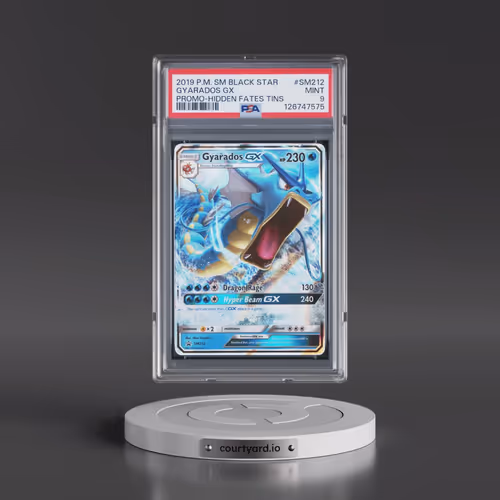 2019 Pokémon SM Black Star Promo #SM212 Gyarados GX - Holo Hidden Fates Tins (PSA 9 MINT)