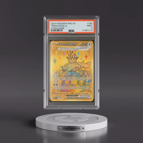 2025 Pokémon Pre EN-Prismatic Evolutions #180 Terapagos EX - Holo Hyper Rare (PSA 9 MINT)