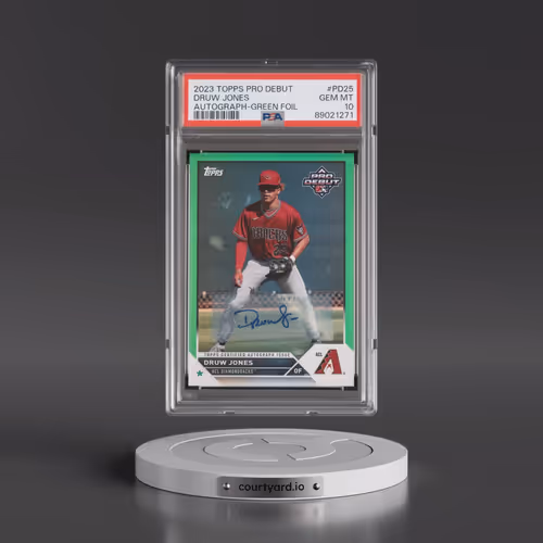 2023 Topps Pro Debut #PD25 Druw Jones - Autograph-Green Foil (PSA 10 GEM MINT)
