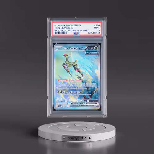 2024 Pokémon Tef EN-Temporal Forces #203 Iron Leaves EX - Holo Special Illustration Rare (PSA 9 MINT