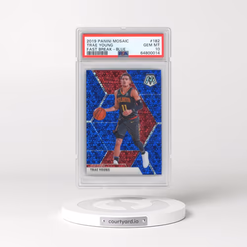 2019 Panini Mosaic #182 Trae Young - Fast Break-Blue (PSA 10 GEM MINT)