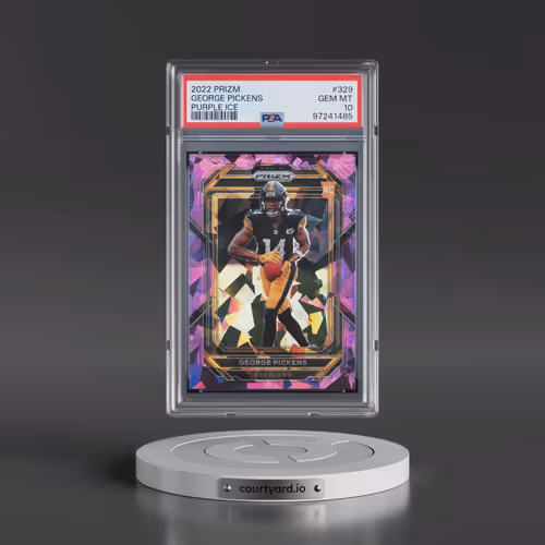 2022 Panini Prizm #329 George Pickens - Purple Ice (PSA 10 GEM MINT)