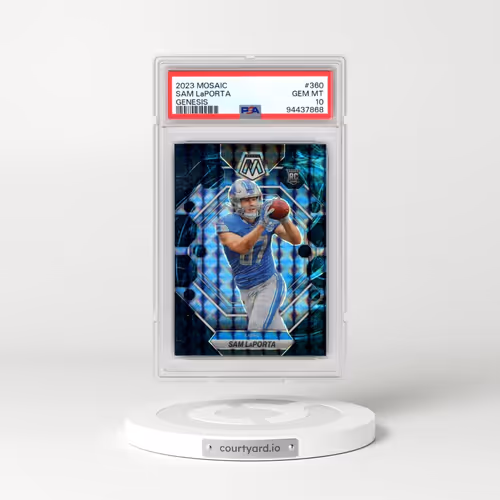 2023 Panini Mosaic #360 Sam LaPorta - Genesis (PSA 10 GEM MINT)