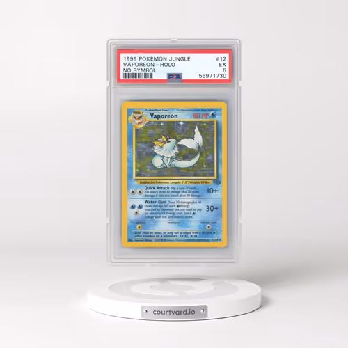 1999 Pokémon Jungle #12 Vaporeon - Holo No Symbol (PSA 5 EX)