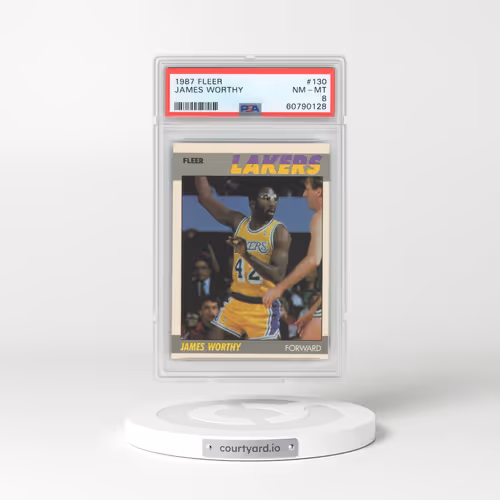 1987 Fleer #130 James Worthy (PSA 8 NM-MT)