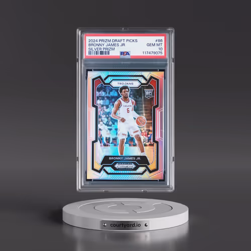 2024 Panini Prizm Draft Picks #86 Bronny James Jr. - Silver Prizm (PSA 10 GEM MINT)