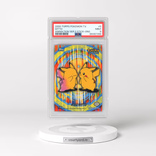 2000 Topps Pokémon TV Animation Series 2 Stick-Ons #5 Ditto (PSA 9 MINT)