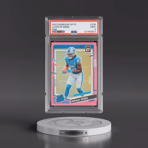 2023 Panini Donruss Optic #236 Jahmyr Gibbs - Pink (PSA 9 MINT)