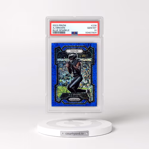 2023 Panini Prizm #236 AJ Brown - Blue Sparkle (PSA 10 GEM MINT)