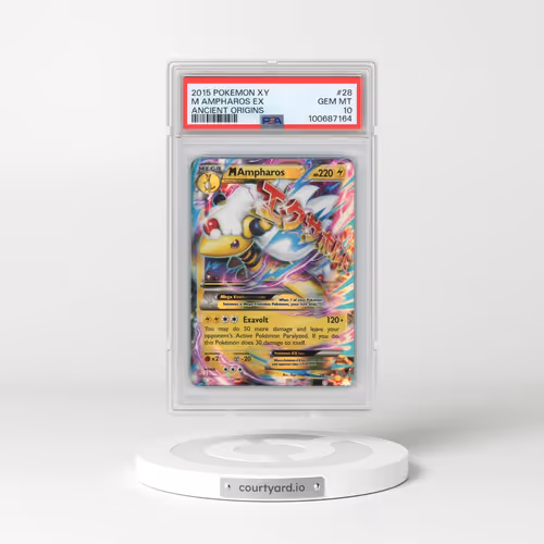 2015 Pokémon XY Ancient Origins #28 M Ampharos EX - Holo (PSA 10 GEM MINT)