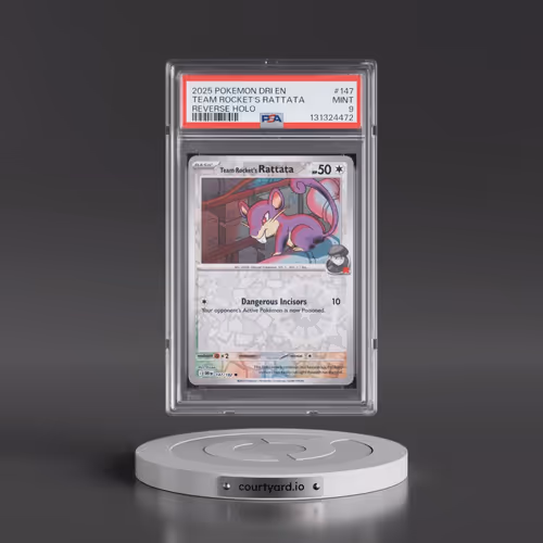 2025 Pokémon Dri EN-Destined Rivals #147 Team Rocket's Rattata - Reverse Holo (PSA 9 MINT)