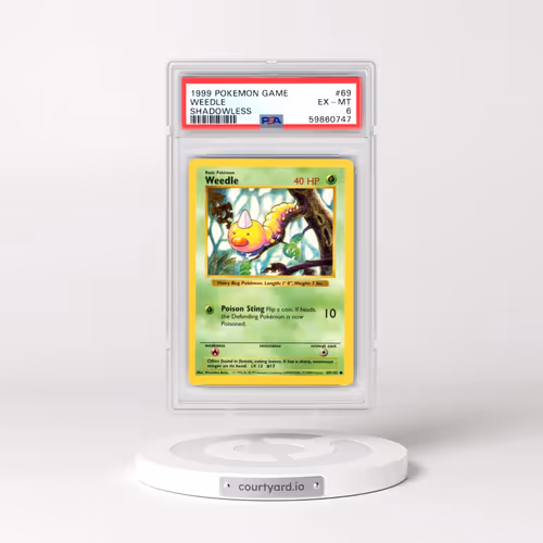 1999 Pokémon Game #69 Weedle - Shadowless (PSA 6 EX-MT)