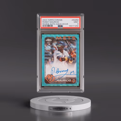2024 Topps Chrome Rookie Autographs #RARM Ronny Mauricio - Aqua Wave (PSA 9 MINT)