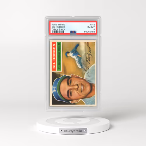 1956 Topps #145 Gil Hodges - Gray Back (PSA 8 NM-MT)