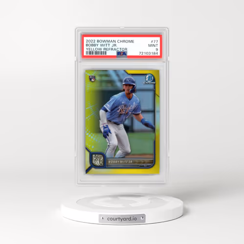 2022 Bowman Chrome #77 Bobby Witt Jr. - Yellow Refractor (PSA 9 MINT)