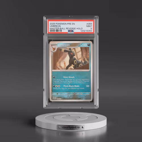 2025 Pokémon Pre EN-Prismatic Evolutions #059 Umbreon - Reverse Holo Master Ball (PSA 9 MINT)