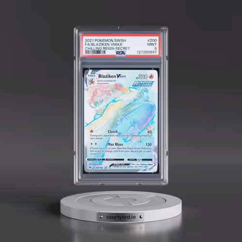 2021 Pokémon Sword & Shield Chilling Reign #200 Blaziken Vmax - Full Art Secret (PSA 9 MINT)