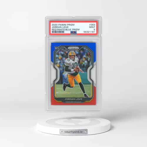 2020 Panini Prizm #363 Jordan Love - Red/White/Blue Prizm (PSA 9 MINT)