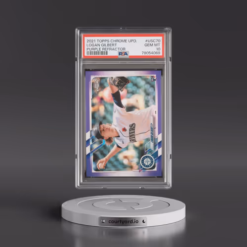2021 Topps Chrome Update #USC70 Logan Gilbert - Purple Refractor (PSA 10 GEM MINT)