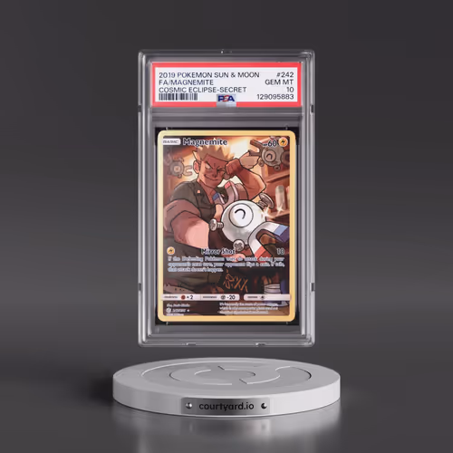 2019 Pokémon Sun & Moon Cosmic Eclipse #242 Magnemite - Full Art Secret (PSA 10 GEM MINT)